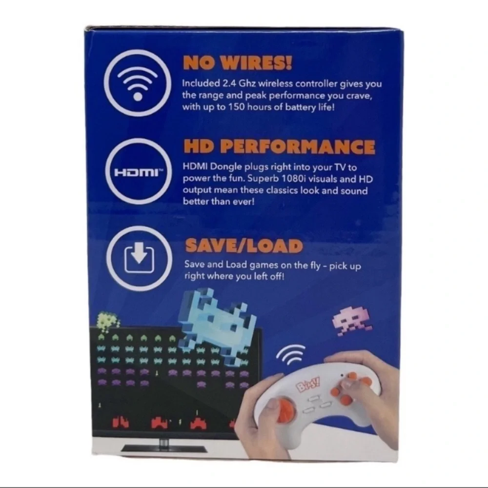 White and Orange Retro Gaming Console with Built-in Games
